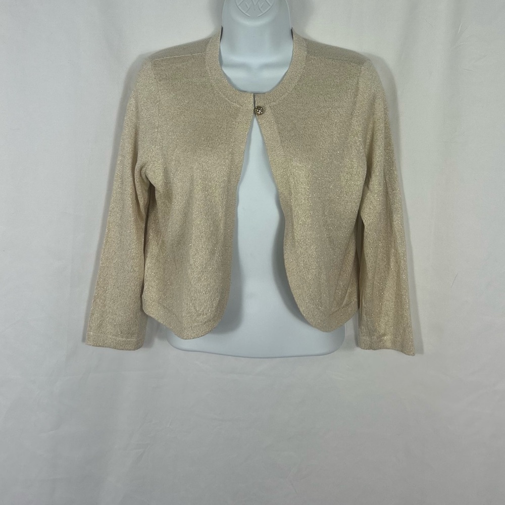 Ann Taylor Silk/Cotton jewel button cropped cardigan sweater S - Picture 1 of 9